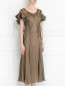 Платье из шелка с аппликацией и декоративными воланами Jean Paul Gaultier  –  Модель Верх-Низ