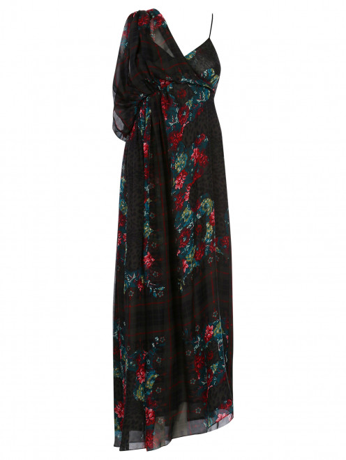 Шелковое платье с цветочным принтом Kenzo - Общий вид