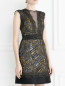 Платье из фактурной ткани с  отделкой из кружева Alberta Ferretti  –  Модель Верх-Низ