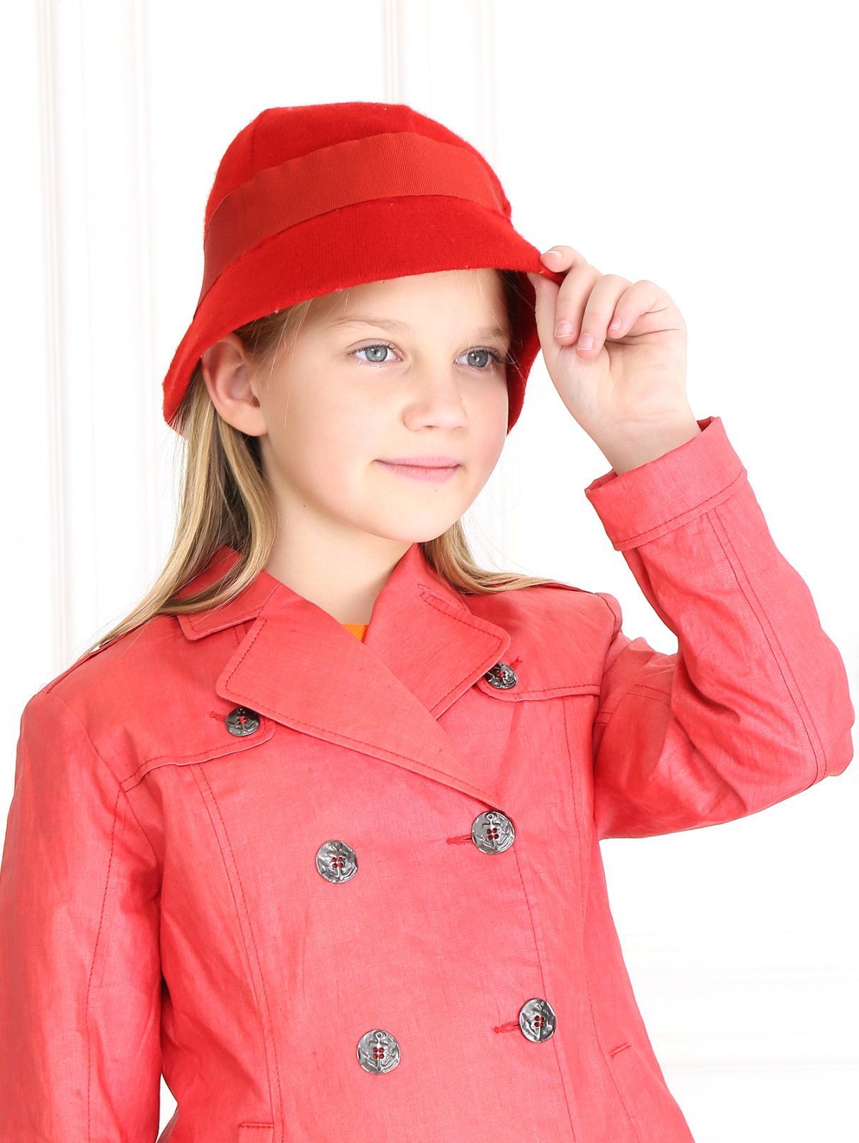 Шляпа-клош с декором Lesy by Lisetta Cosi  –  Модель Общий вид  – Цвет:  Красный