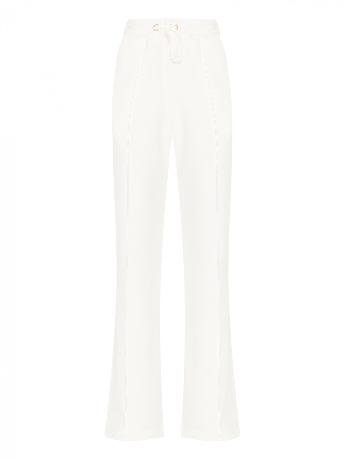 Трикотажные брюки со стрелками Luisa Spagnoli  –  Общий вид  – Цвет:  Белый