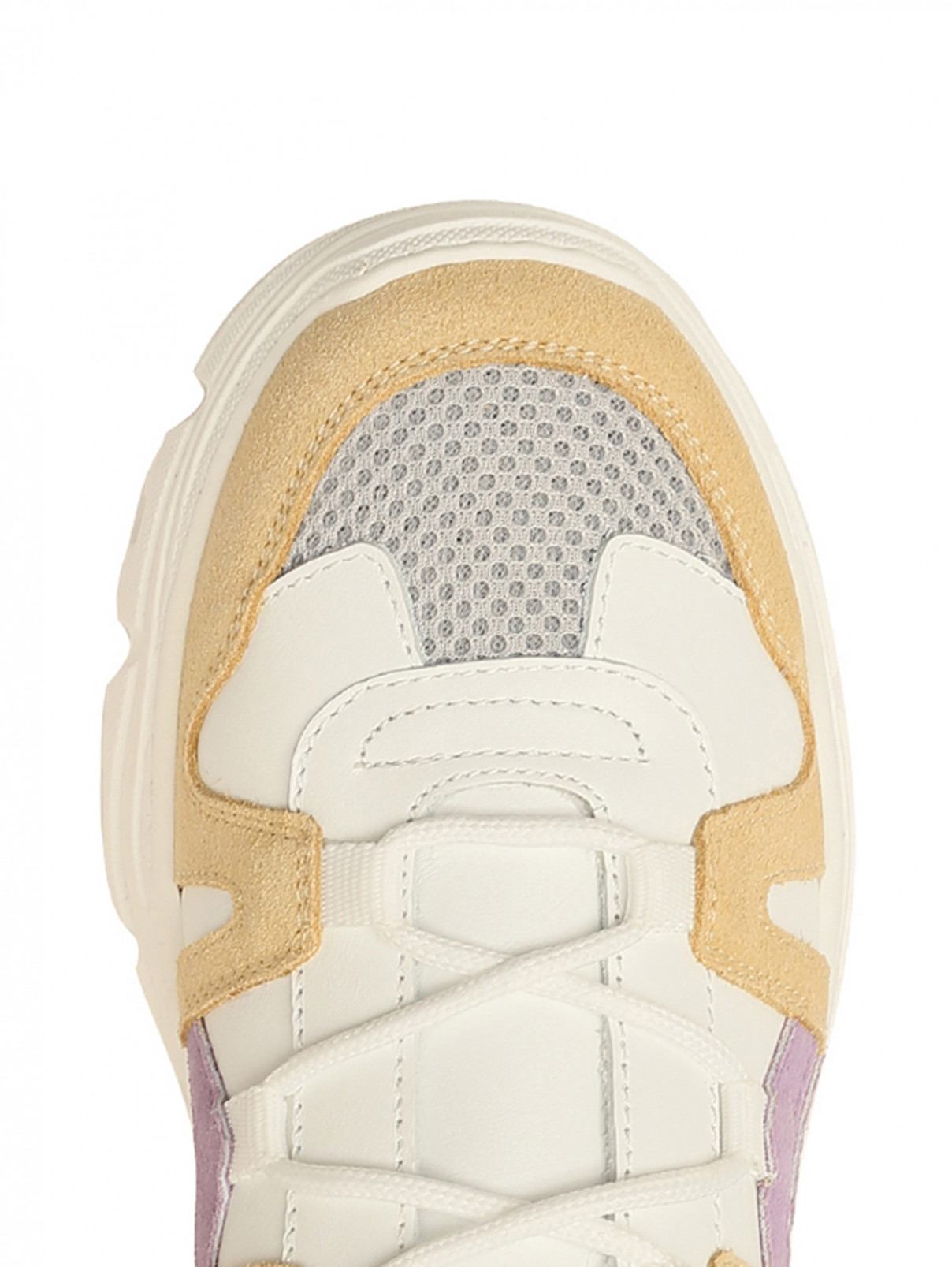 Кожаные кроссовки с сеткой Gallucci  –  Деталь  – Цвет:  Белый