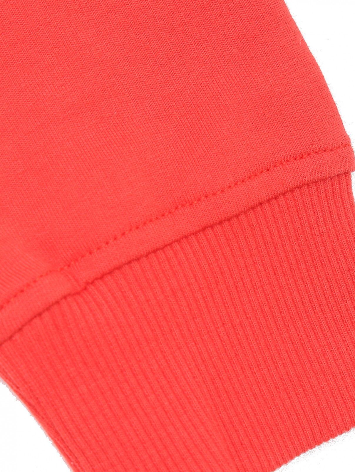 Свитшот из хлопка с аппликацией Moschino  –  Деталь1  – Цвет:  Красный