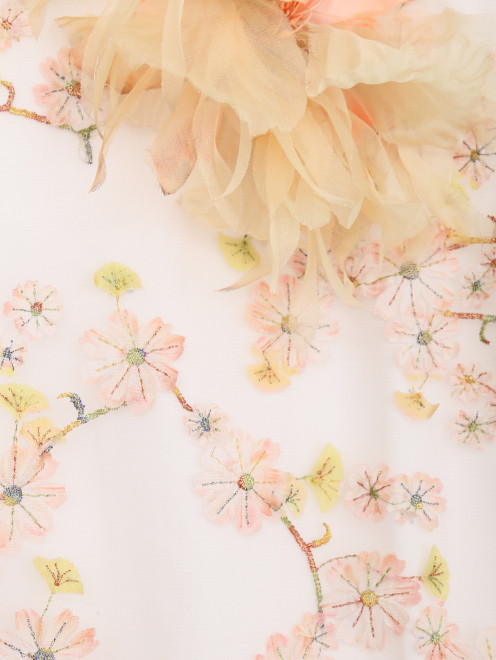 Платье-мини с цветочной аппликацией - Деталь