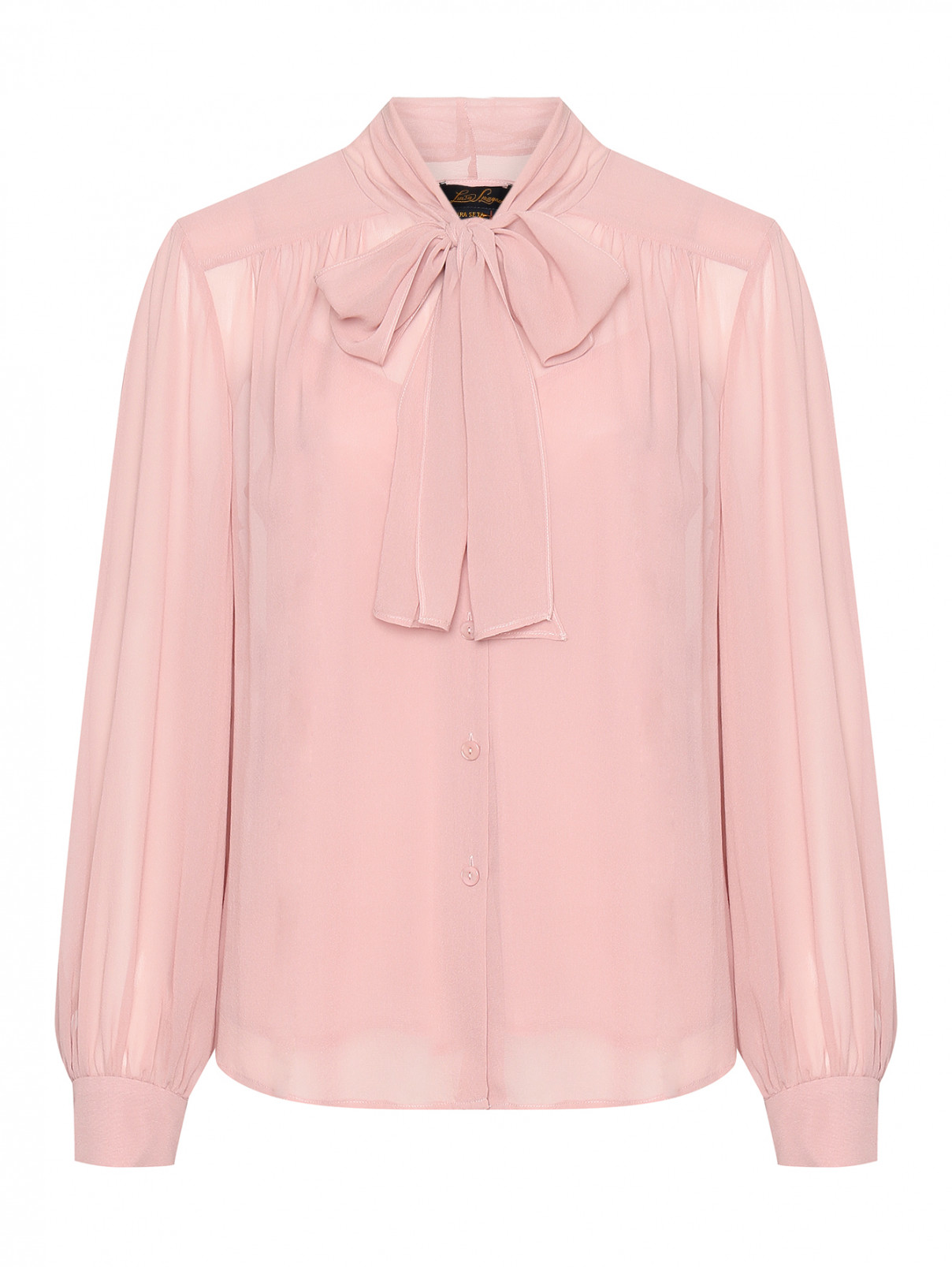 Блуза из шелка Luisa Spagnoli  –  Общий вид  – Цвет:  Розовый