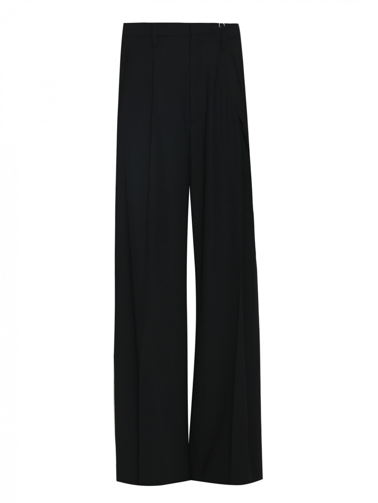 Широкие брюки свободного кроя с карманами MM6  –  Общий вид  – Цвет:  Черный