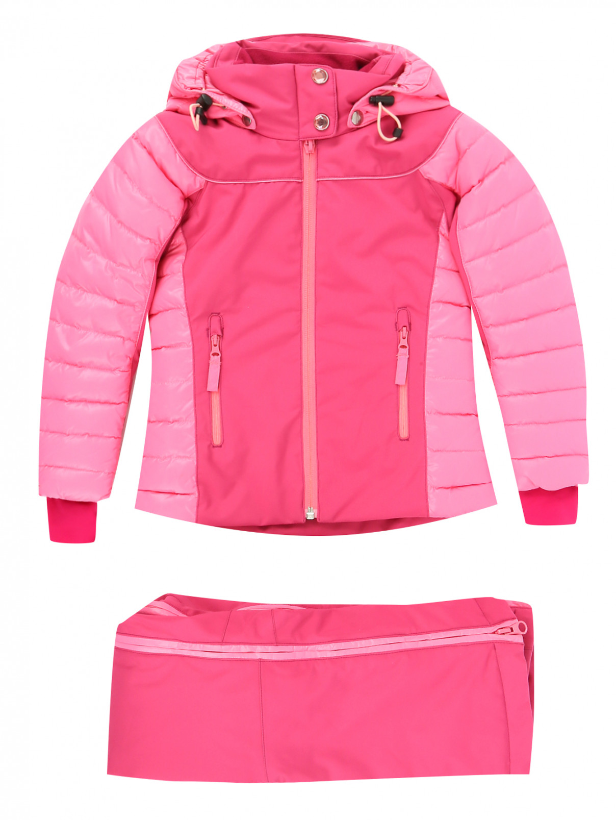 Костюм: брюки и стеганая куртка I Pinco Pallino  –  Общий вид  – Цвет:  Розовый