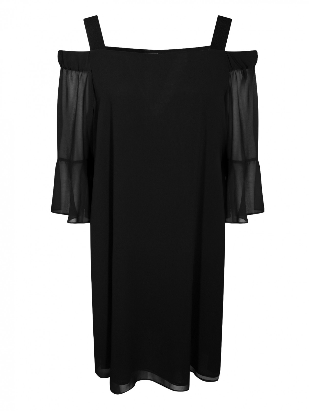 Платье с рукавами-фонарик Marina Rinaldi  –  Общий вид  – Цвет:  Черный