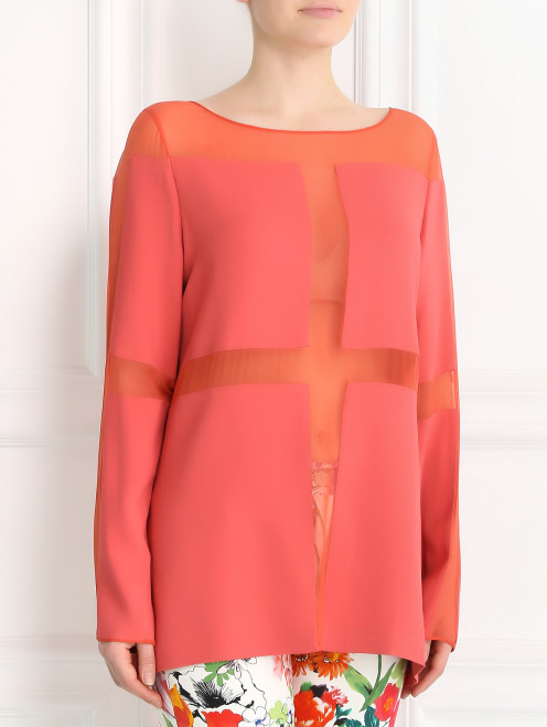 Блуза с полупрозрачными вставками Alberta Ferretti - Модель Верх-Низ