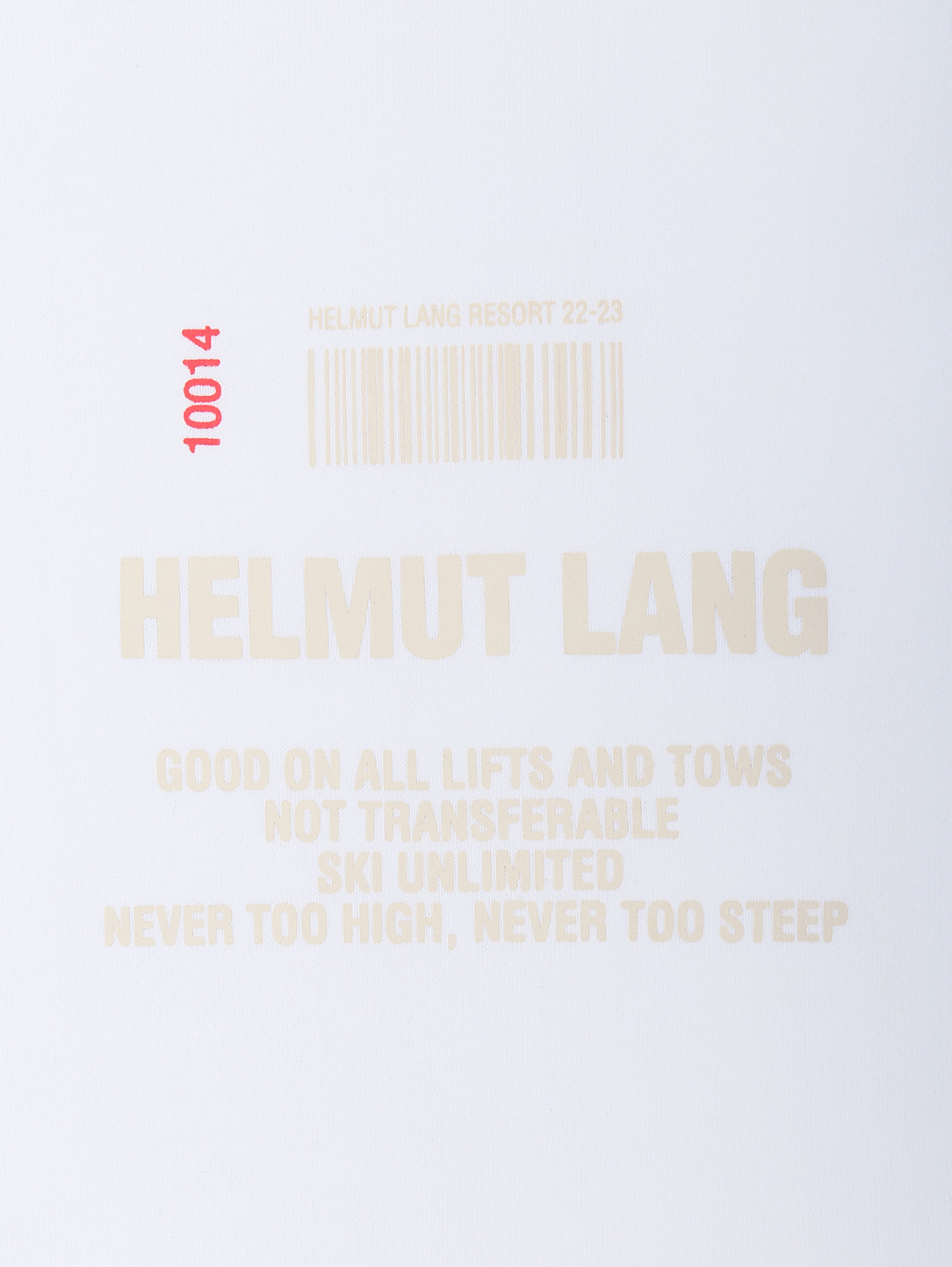 Толстовка с принтом Helmut Lang  –  Деталь1  – Цвет:  Белый