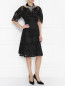 Платье из смешанного шелка с узором Alberta Ferretti  –  Модель Общий вид