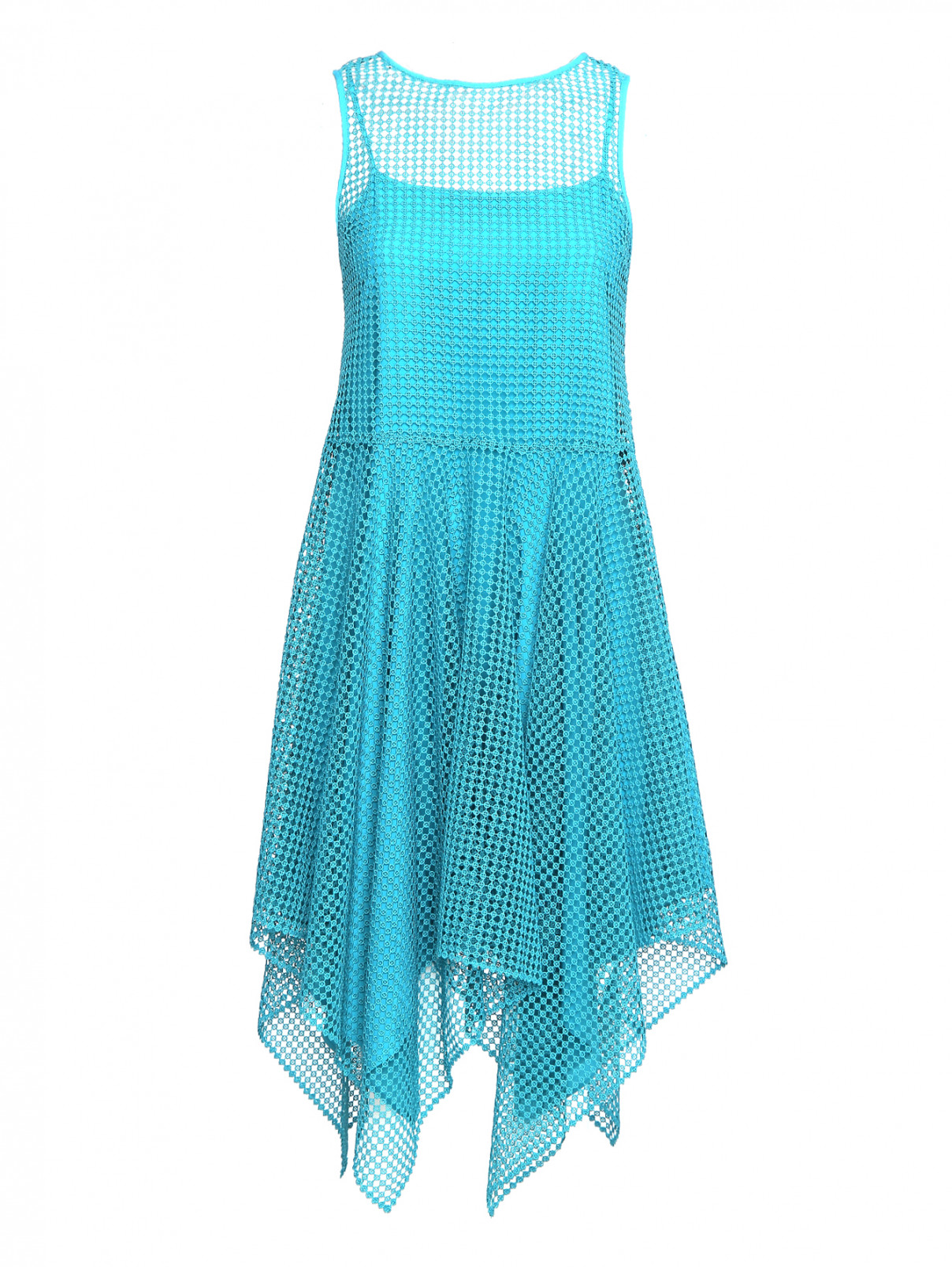 Платье асимметричного кроя без рукавов PennyBlack  –  Общий вид  – Цвет:  Синий