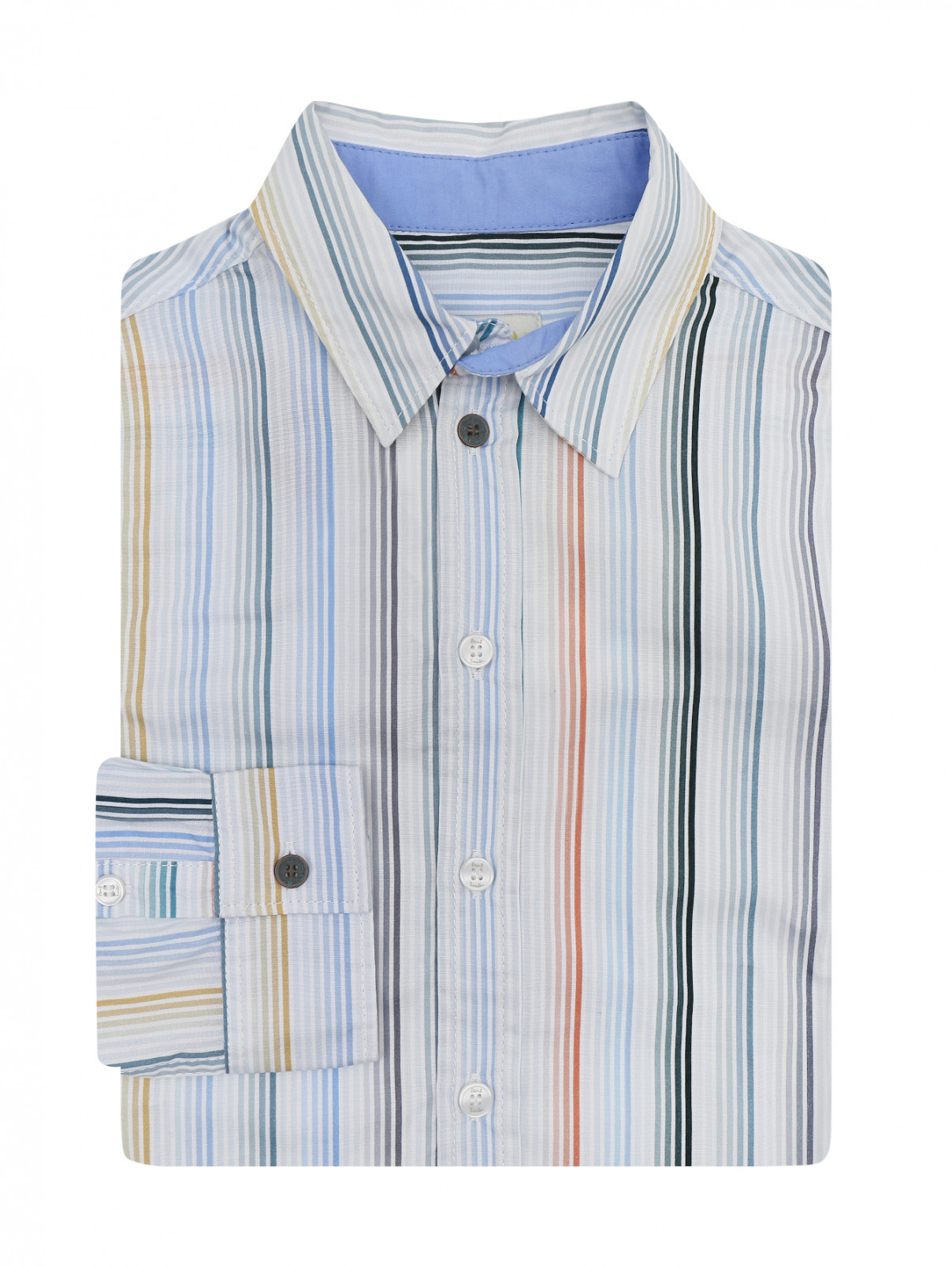 Рубашка из хлопка с узором "полоска" Paul Smith Junior  –  Общий вид  – Цвет:  Узор