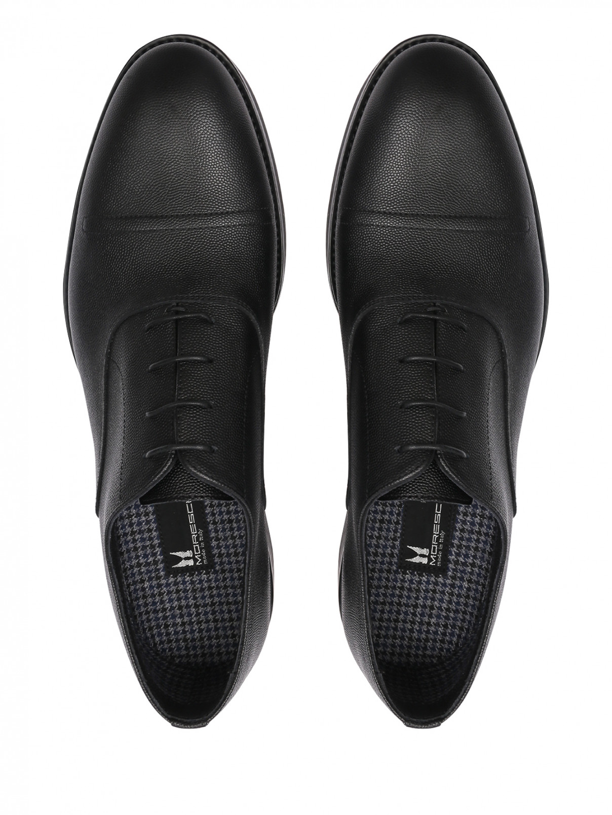 Туфли из кожи на шнурках Moreschi  –  Обтравка3  – Цвет:  Черный