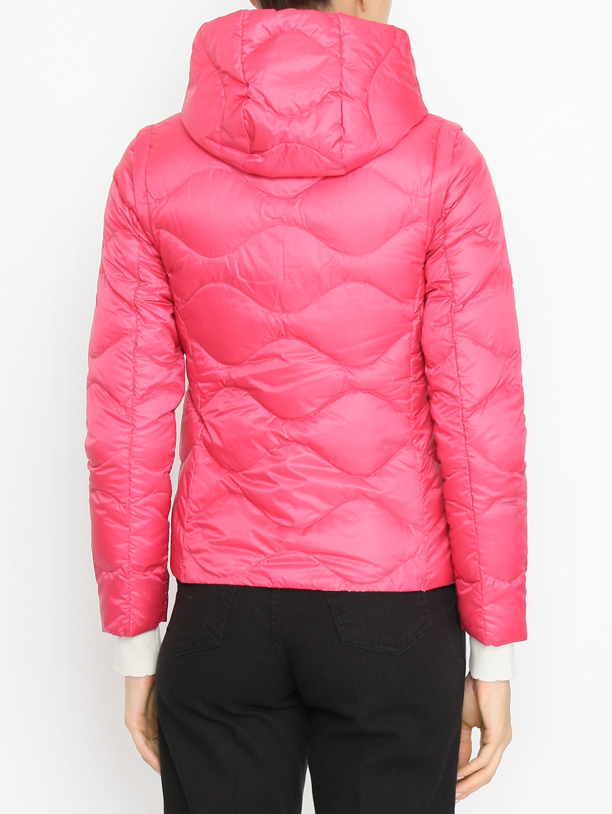 Куртка однотонная на молнии с капюшоном Max&Co  –  МодельВерхНиз1  – Цвет:  Розовый