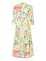 Платье-макси из хлопка с цветочынм узором Max&Co  –  Общий вид