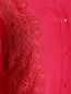 Удлиненная блуза из шелка с цветочной вышивкой Ermanno Scervino  –  Деталь1