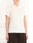 Блуза из шелка с короткими рукавами и нагрудным карманом Jean Paul Gaultier  –  Модель Верх-Низ