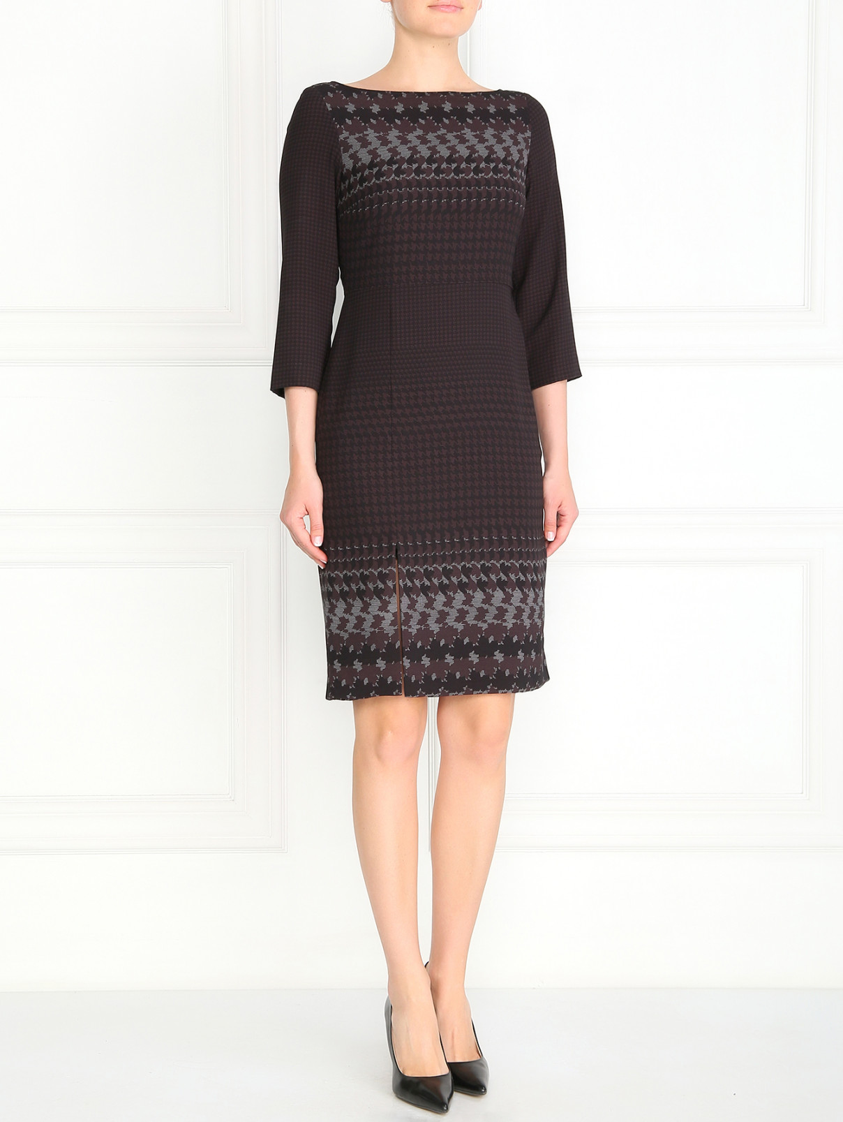 Платье прямого фасона с узором Max&Co  –  Модель Общий вид  – Цвет:  Черный
