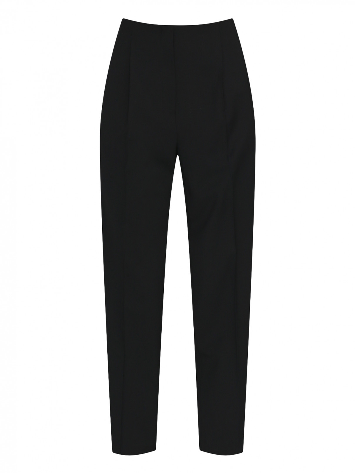 Укороченные брюки из шерсти Weekend Max Mara  –  Общий вид  – Цвет:  Черный