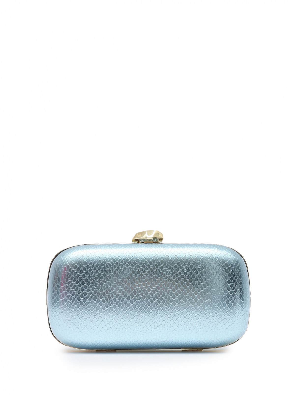Клатч с золотой фурнитурой на цепочке Luisa Spagnoli  –  Обтравка2  – Цвет:  Синий