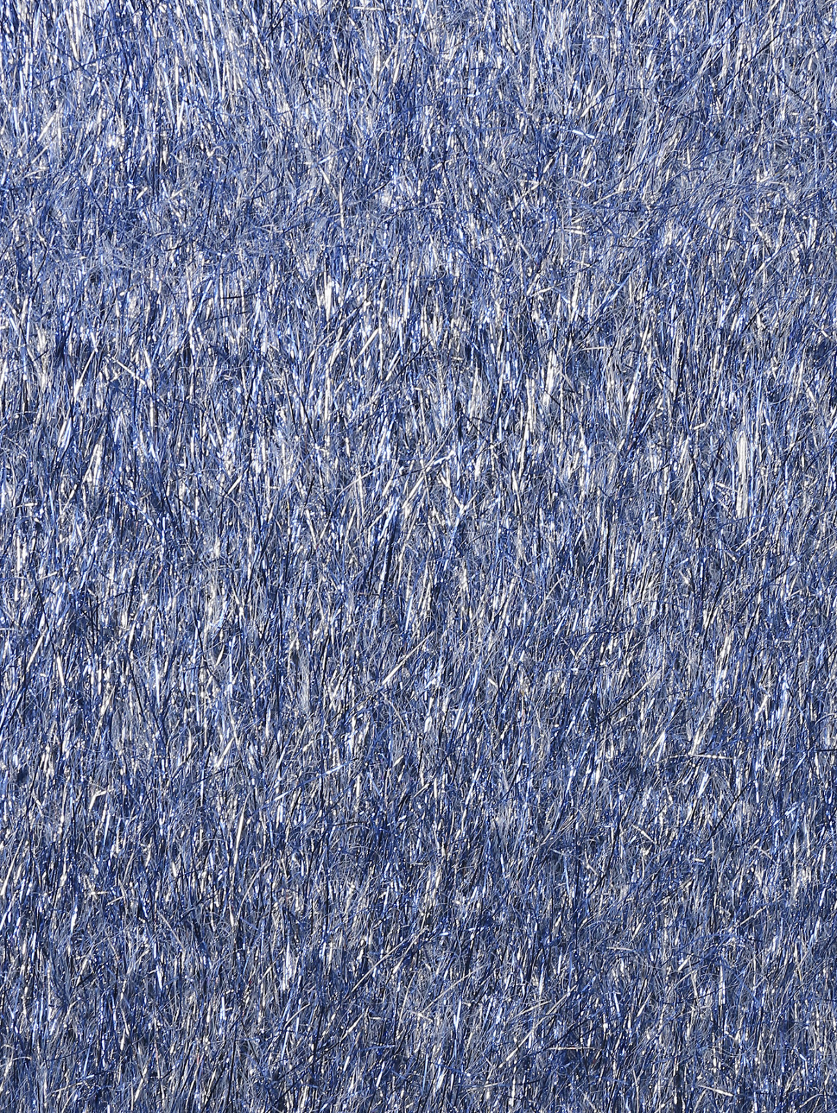 Пушистый шарф из фактурной ткани Marina Rinaldi  –  Деталь  – Цвет:  Синий