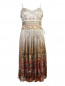 Платье-миди из шелка с узором и аппликацией Etro  –  Общий вид
