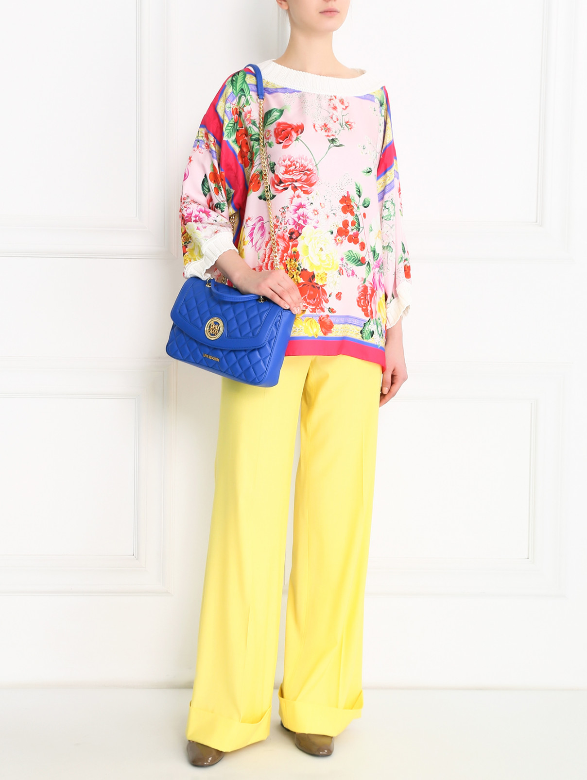 Блуза из шелка с цветочным узором P.A.R.O.S.H.  –  Модель Общий вид  – Цвет:  Узор