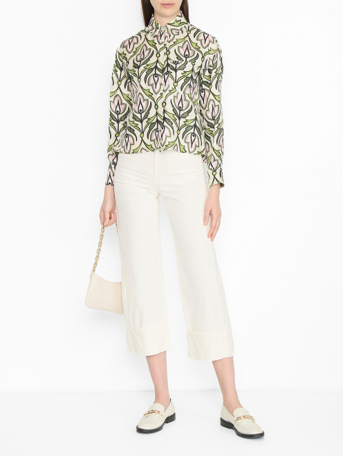 Однотонные джинсы из хлопка  Max Mara - МодельОбщийВид