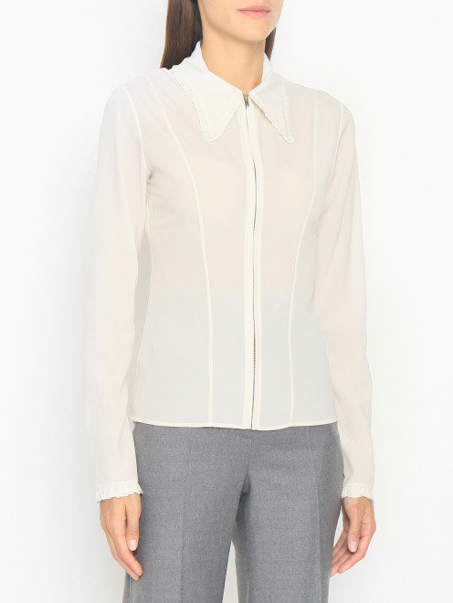 Блуза из смешанного шелка на молнии - МодельВерхНиз