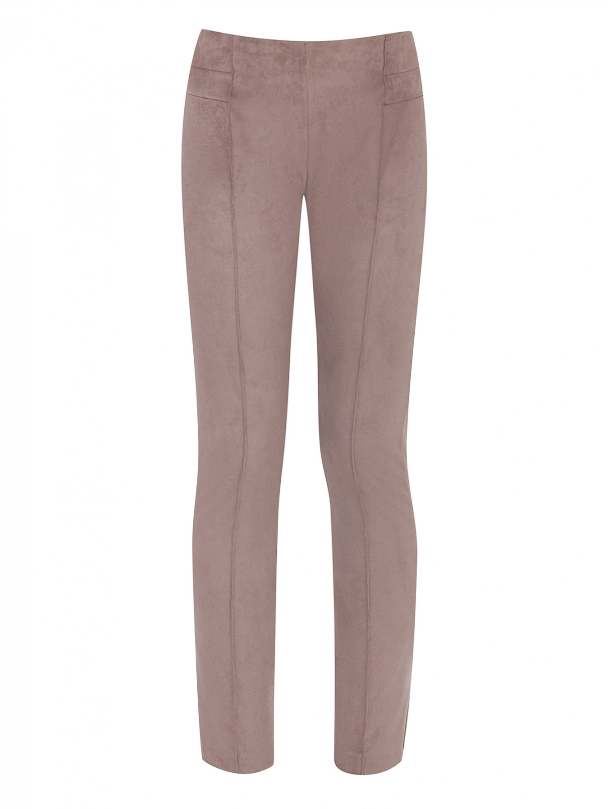 Замшевые брюки на резинке Nanan  –  Общий вид  – Цвет:  Коричневый