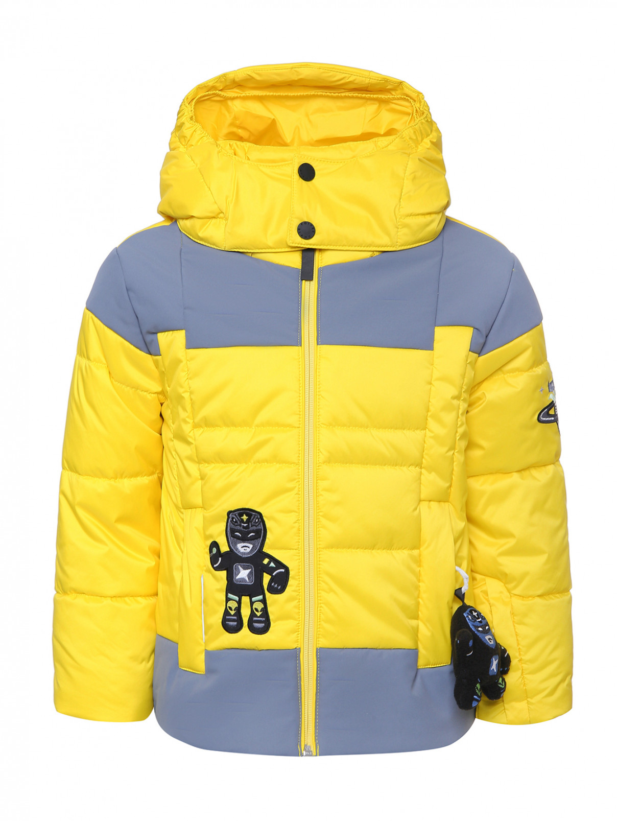 Куртка с вышивкой и аппликацией Poivre Blanc  –  Общий вид  – Цвет:  Желтый