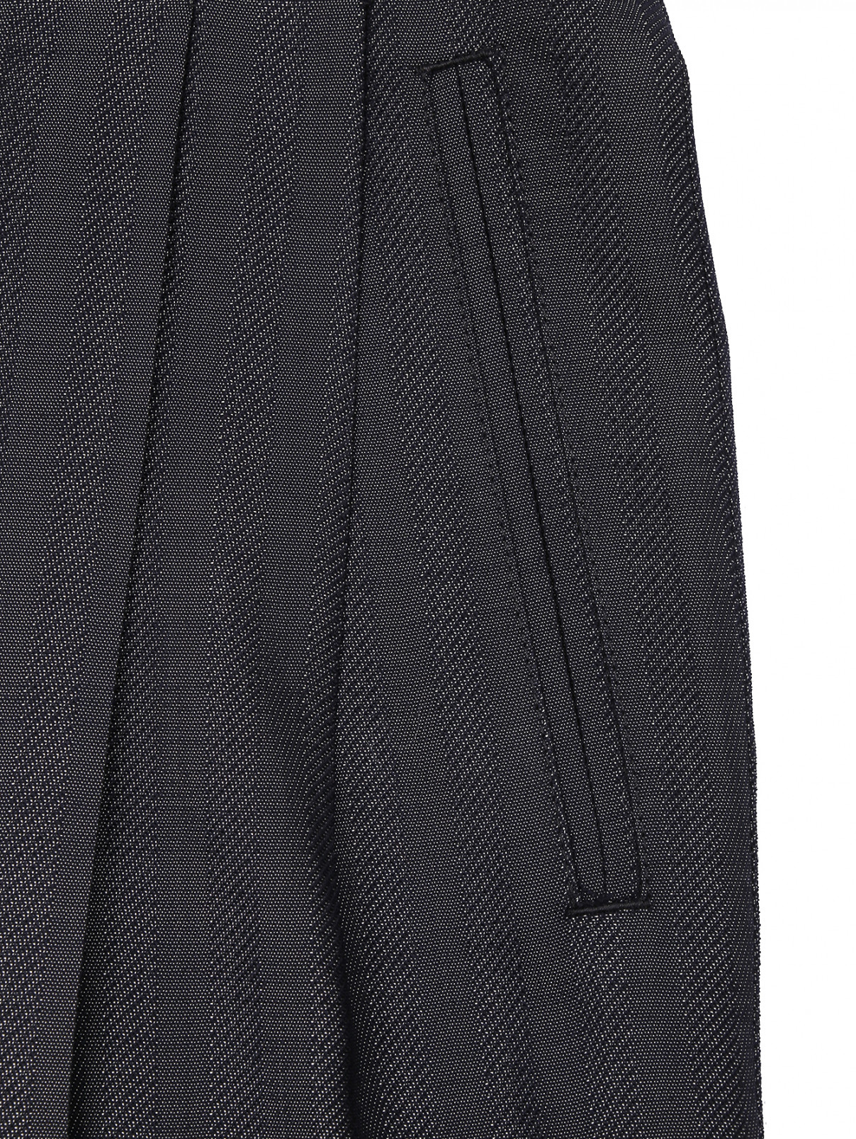Брюки из шерсти широкого кроя Etro  –  Деталь2  – Цвет:  Синий