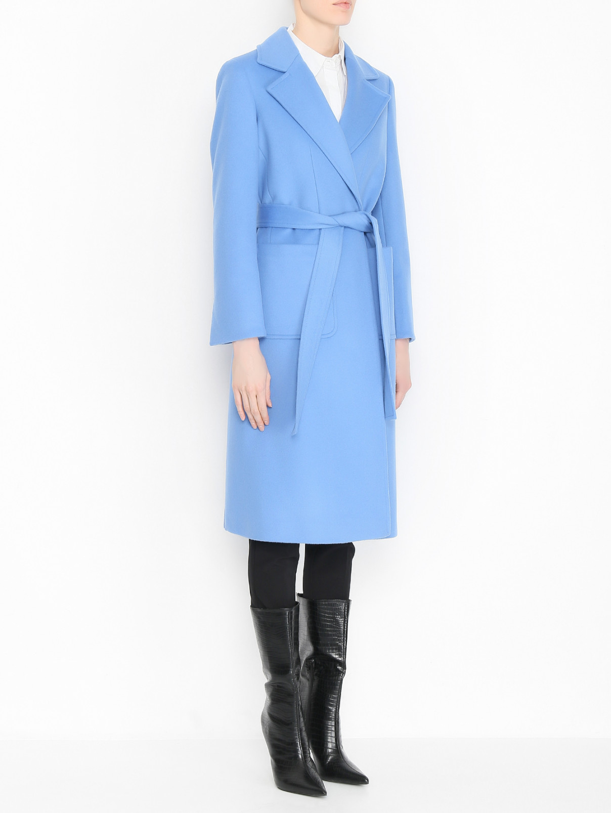 Пальто из шерсти Max&Co  –  МодельВерхНиз  – Цвет:  Синий