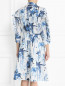 Платье из хлопка на пуговицах с цветочным узором Jean Paul Gaultier  –  Модель Верх-Низ1