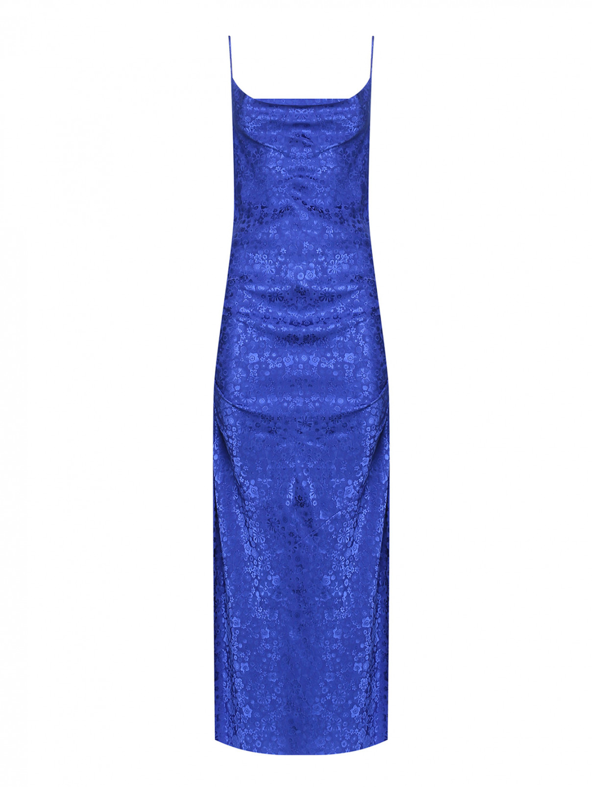 Платье на бретелях с узором P.A.R.O.S.H.  –  Общий вид  – Цвет:  Синий