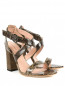 Босоножки из фактурной кожи на устойчивом каблуке Alberta Ferretti  –  Общий вид