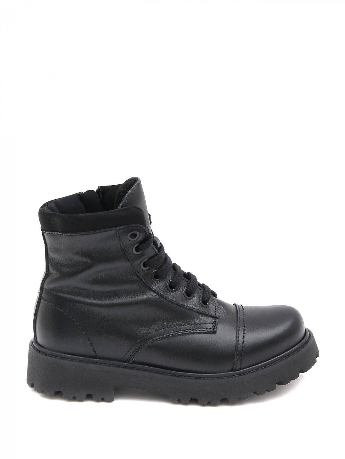 Высокие ботинки на шнуровке MONTELPARE TRADITION  –  Обтравка1  – Цвет:  Черный