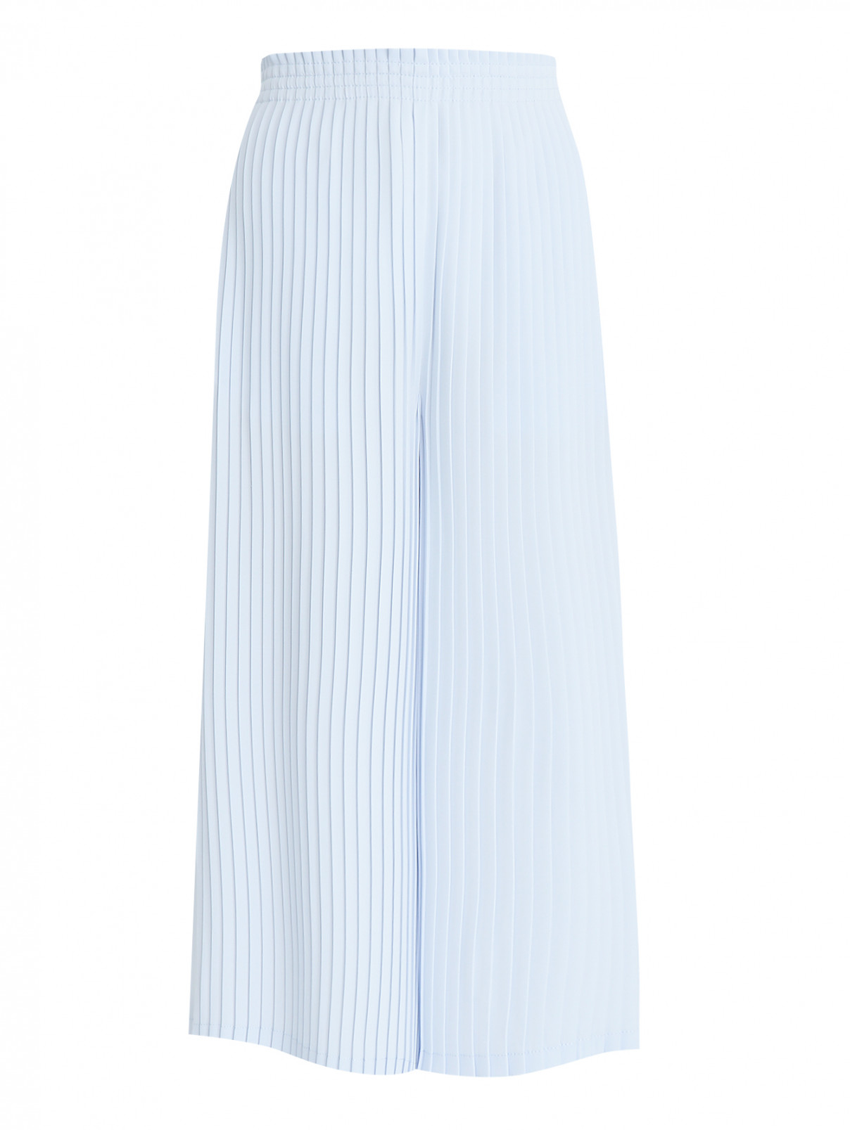 Укороченные брюки свободного кроя на резинке MM6  –  Общий вид  – Цвет:  Синий