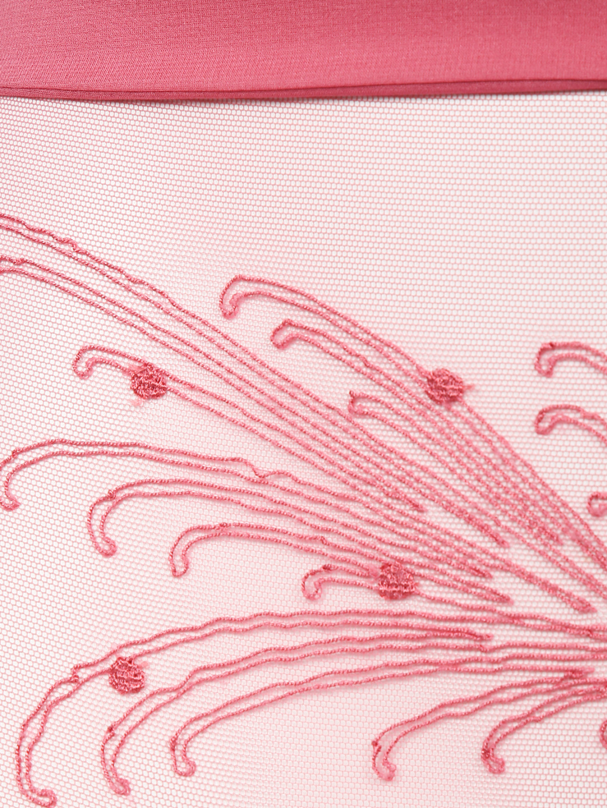 Трусы из сетки с вышивкой La Perla  –  Деталь1  – Цвет:  Розовый