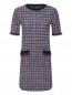 Платье мини из шерсти с отделкой из бахромы MARYLING  –  Общий вид