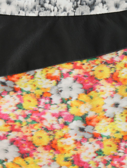 Узкие брюки из хлопка с  цветочным узором и контрастной отделкой - Деталь1