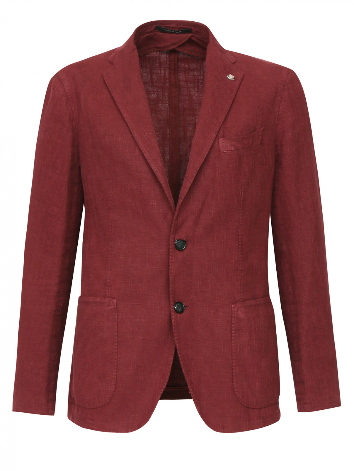 Пиджак из хлопка и льна Tagliatore  –  Общий вид  – Цвет:  Красный