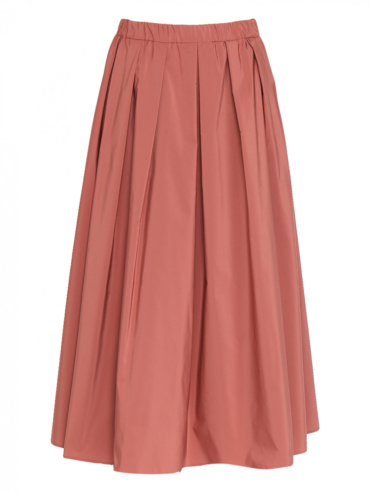 Юбка-миди на резинке Weekend Max Mara  –  Общий вид  – Цвет:  Коричневый