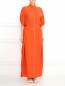 Платье-макси из шелка декорированное молниями с рукавом "летучая мышь" Jean Paul Gaultier  –  Модель Верх-Низ