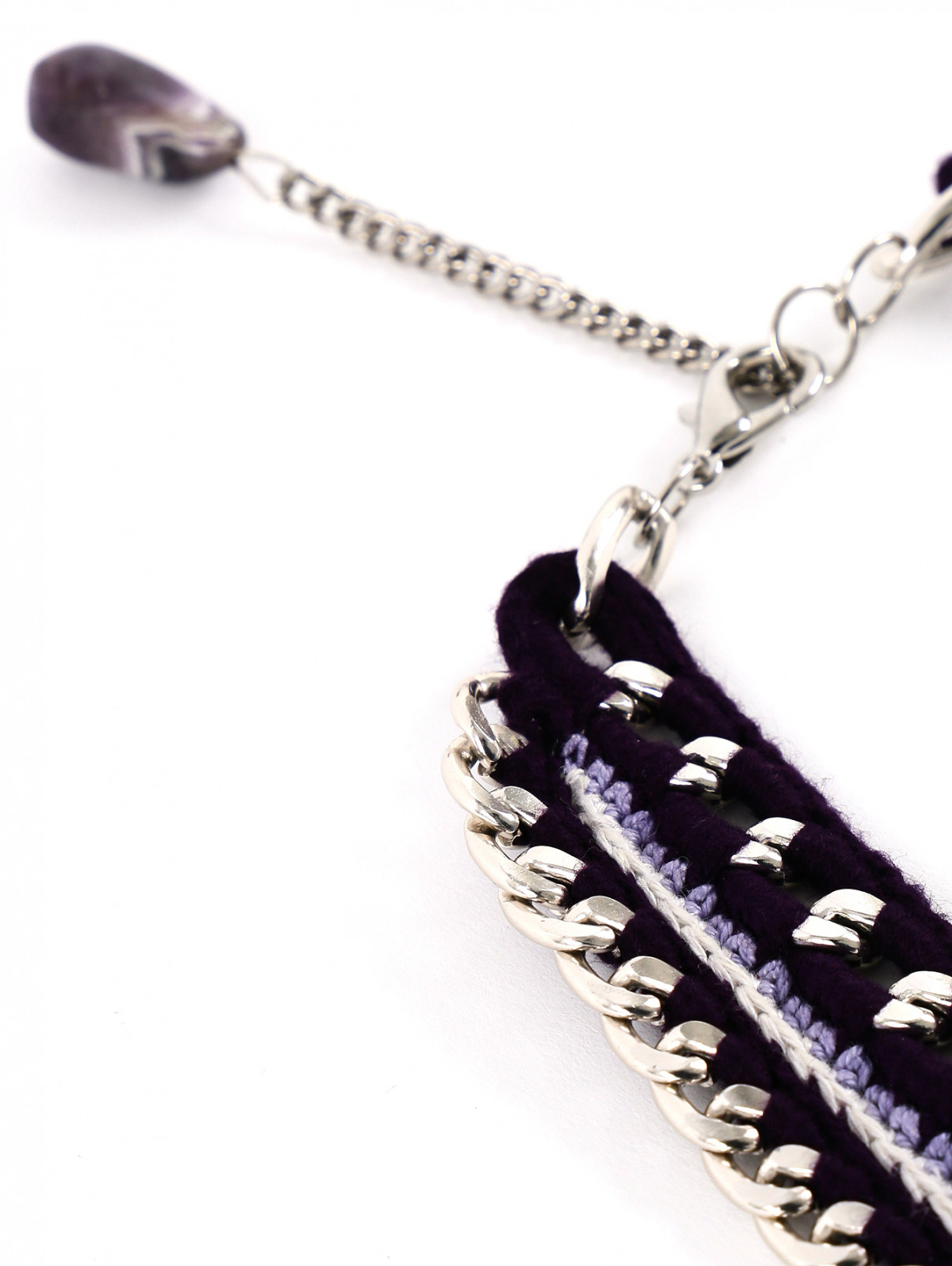 Ожерелье из текстиля и металла декорированное камнями Inga Kazumyan  –  Деталь1  – Цвет:  Фиолетовый