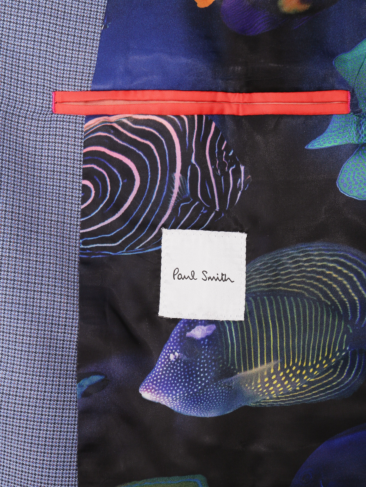 Пиджак однобортный из шерсти Paul Smith  –  Деталь1  – Цвет:  Синий