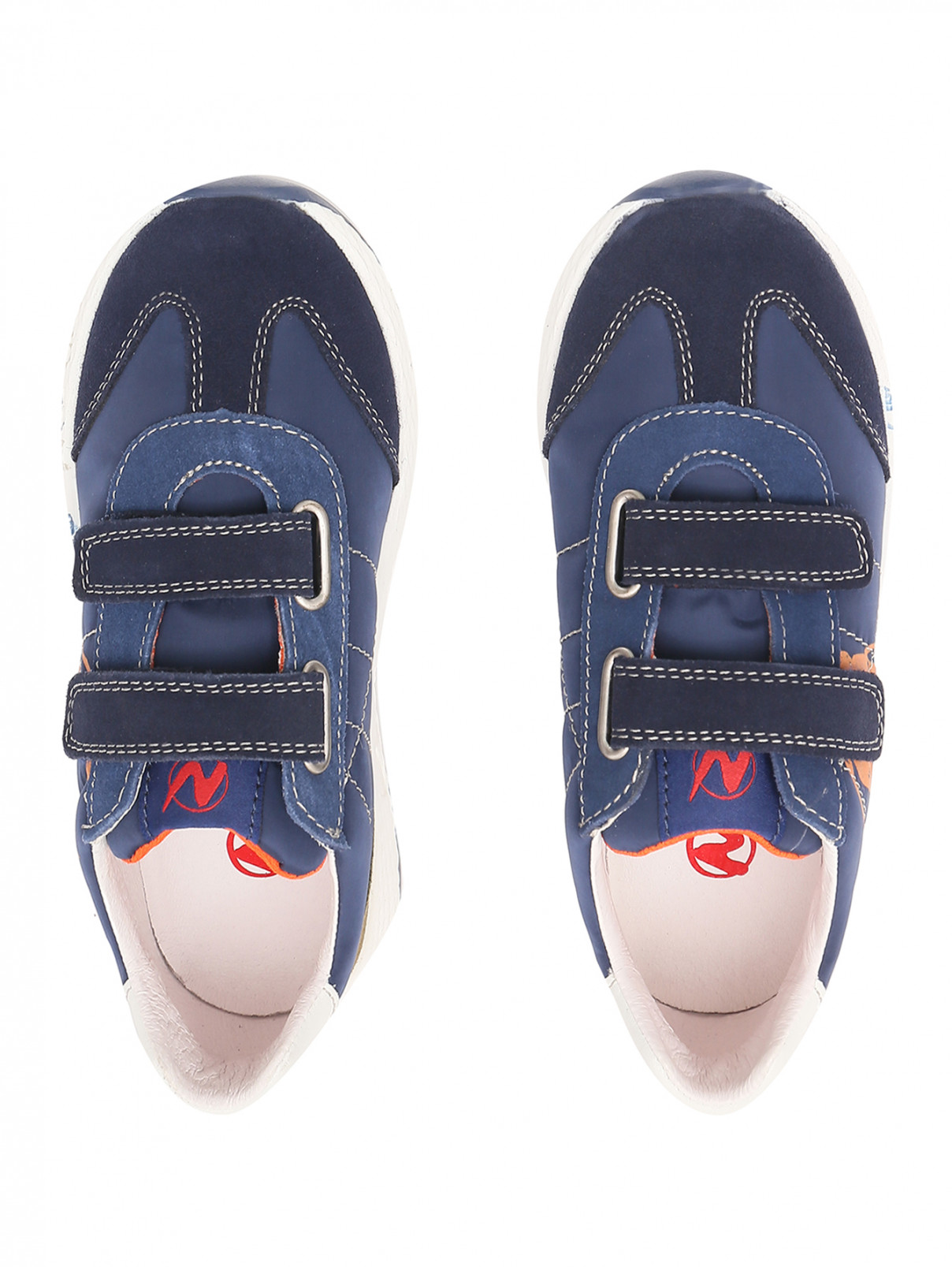 Замшевые кроссовки на липучках Naturino  –  Обтравка3  – Цвет:  Синий