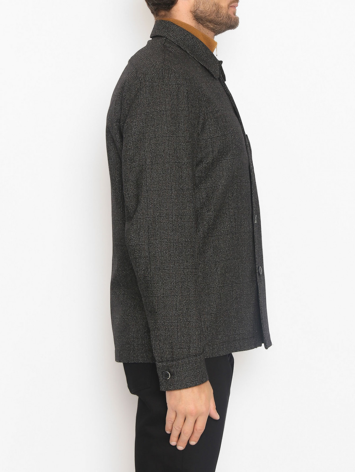 Куртка из шерсти и хлопка на пуговицах Barena  –  МодельВерхНиз2  – Цвет:  Узор