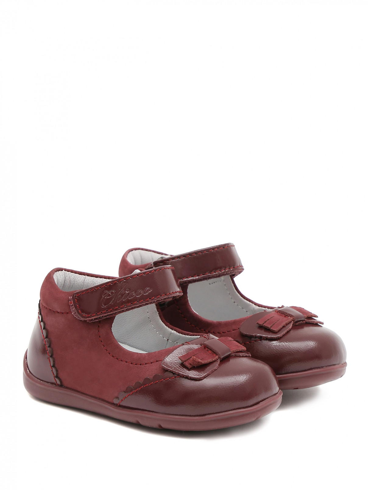 Кожаные туфли с бантиком Chicco  –  Общий вид  – Цвет:  Красный